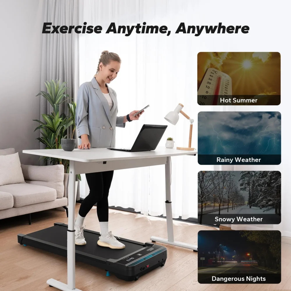 MERACH Walking Pad Small Treadmill for Home&Office Under Desk Treadmill with Max 3.8MPH 40 dB 2in1 Quiet Portable Mini Treadmill – Image 2