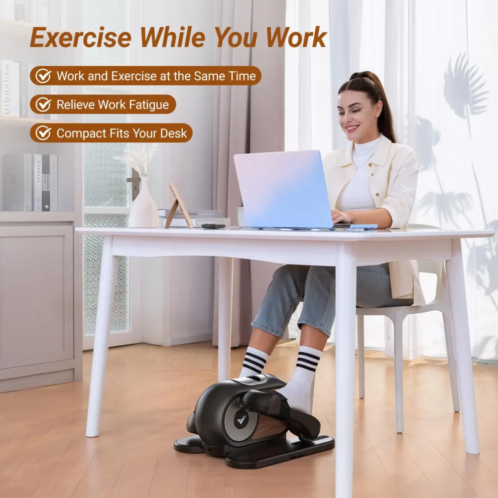 MERACH Under Desk Elliptical Machine Home Ellipse Leg Exerciser with 12 Adjustable Speed Quiet & Portable Seated Pedal Exerciser – Image 2