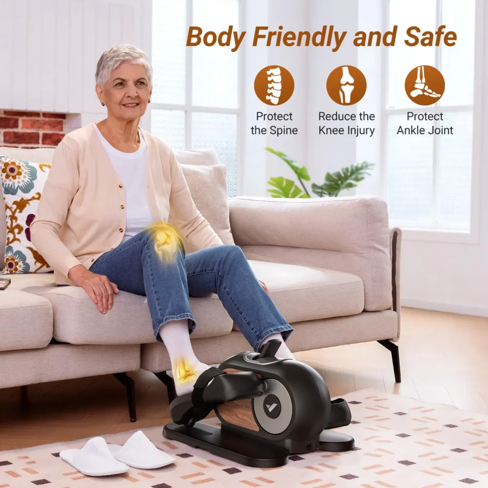 MERACH Under Desk Elliptical Machine Home Ellipse Leg Exerciser with 12 Adjustable Speed Quiet & Portable Seated Pedal Exerciser – Image 3
