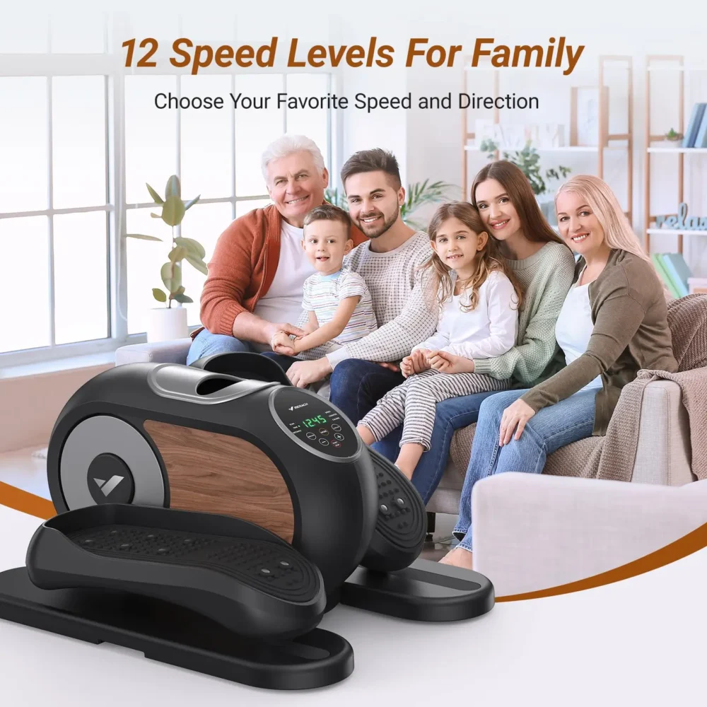 MERACH Under Desk Elliptical Machine Home Ellipse Leg Exerciser with 12 Adjustable Speed Quiet & Portable Seated Pedal Exerciser – Image 4