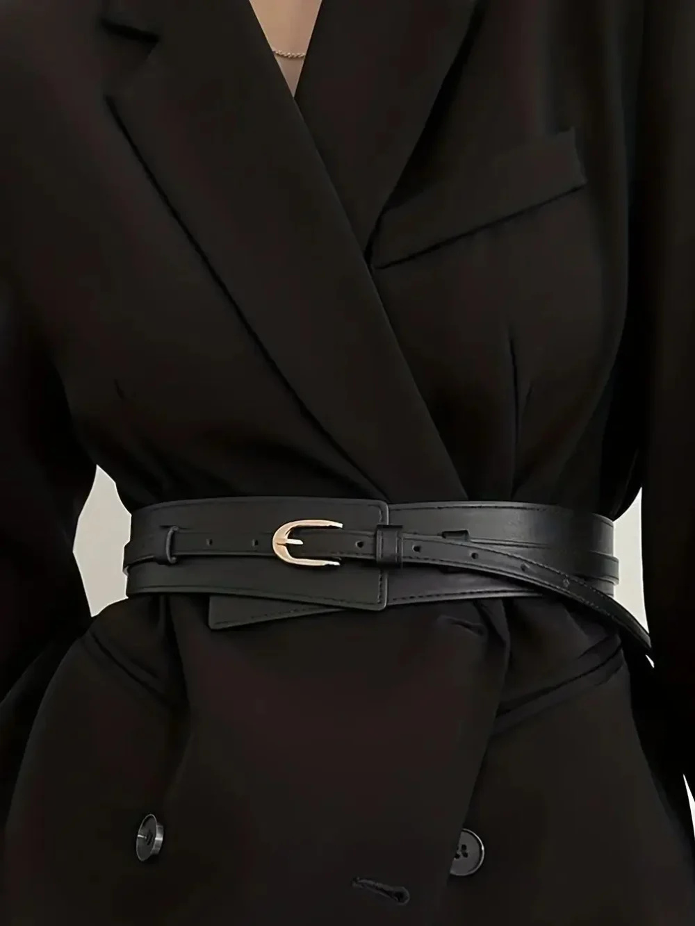 Detachable Girdle Stylish Pin Buckle Wide Waistband Vintage Coat Dress Belt For Women – Image 6