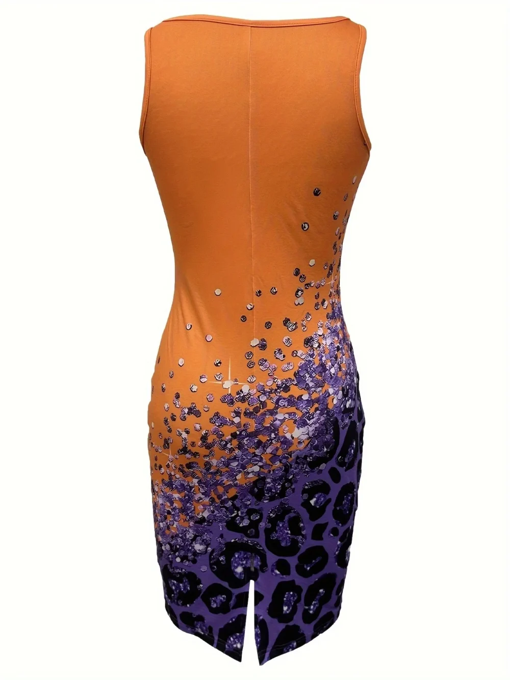 Women's Sexy U-neck Sleeveless Bodycon Mini Dresses 2024 Summer Fashion Contrast Loepard Casual Resort Party Slim Dress Vestidos – Image 12