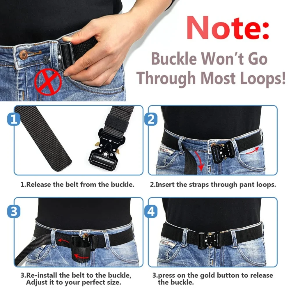 Plastic buckle tactical belt men's multifunctional military fan canvas belt outdoor faux nylon training waist belt – Image 10