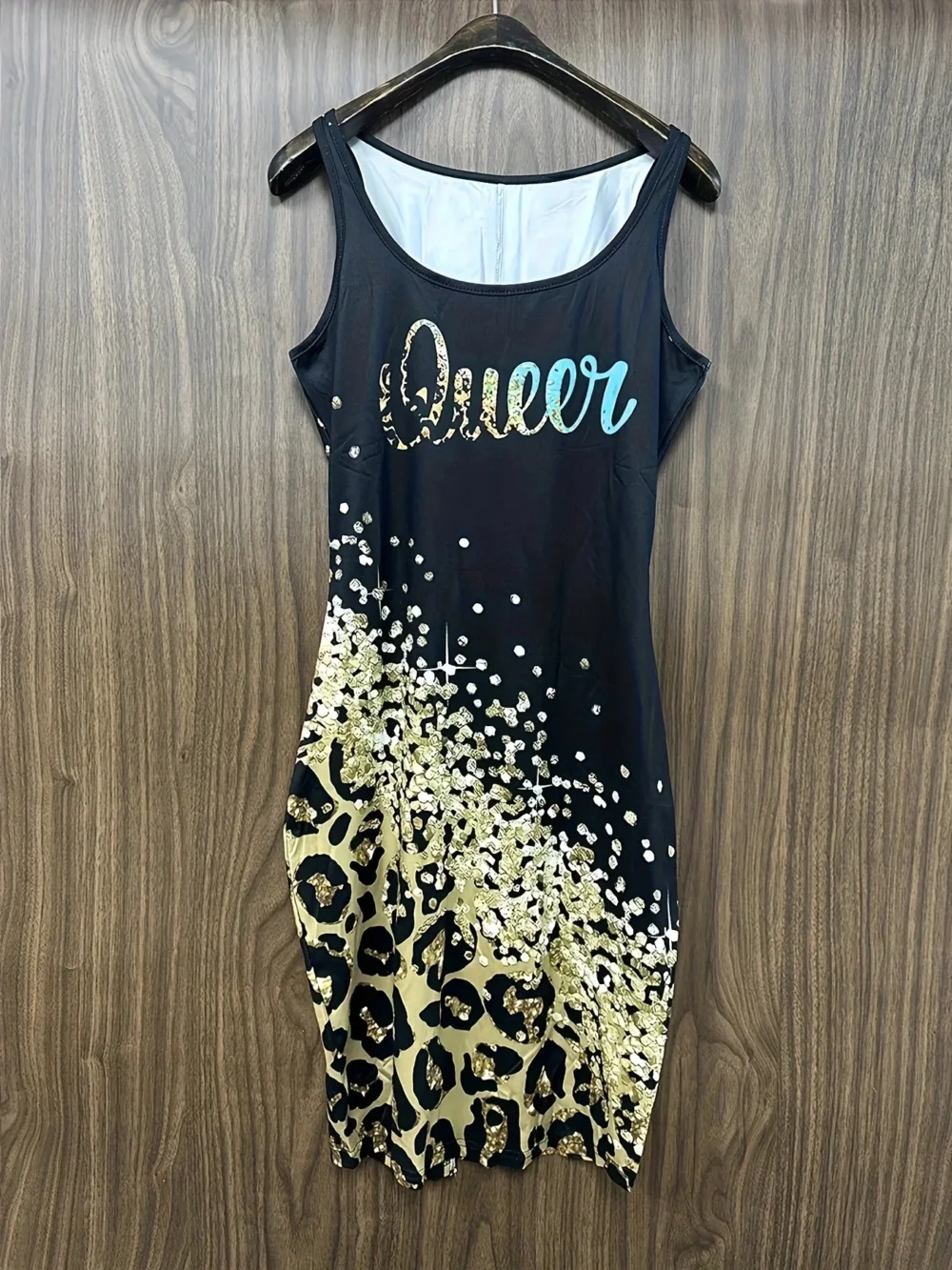 Women's Sexy U-neck Sleeveless Bodycon Mini Dresses 2024 Summer Fashion Contrast Loepard Casual Resort Party Slim Dress Vestidos – Image 9