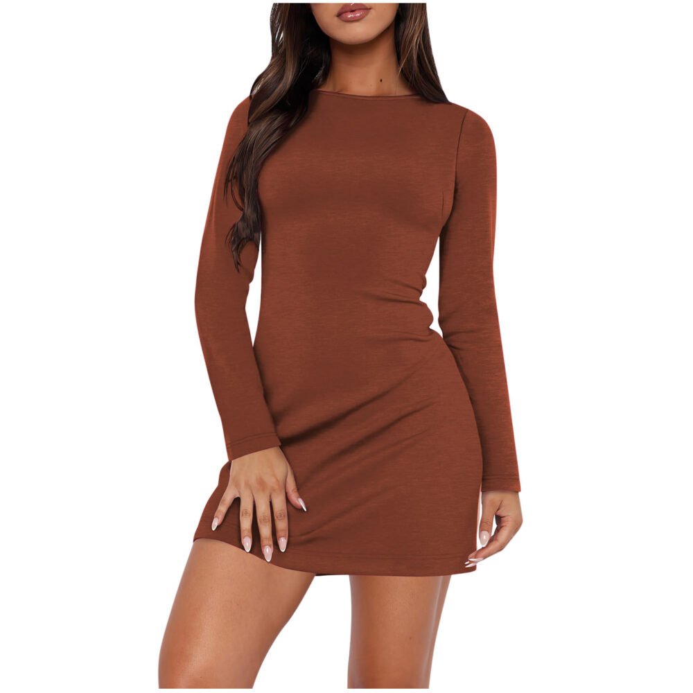 Slim Fit Hip-wrapped Short Dress – Image 4