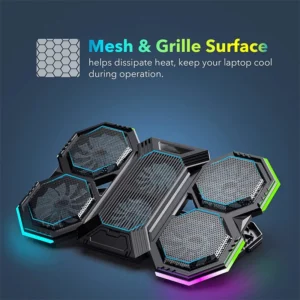 Laptop stand Cooler, Six Fans, Adjustable Wind Speed ​​Height for Gaming